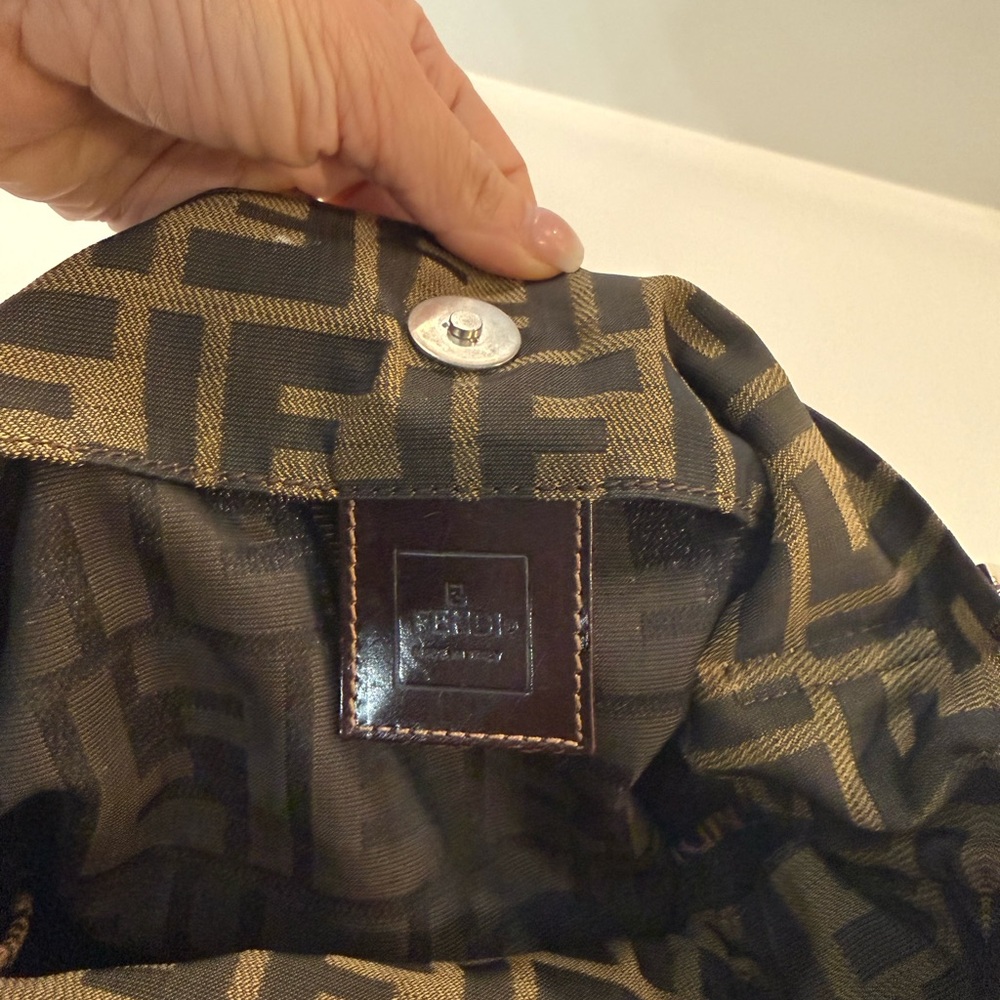 FENDI Zucca Canvas Tote Bag Khaki Brown | Preloved Great Condition - Picture 12 of 14
